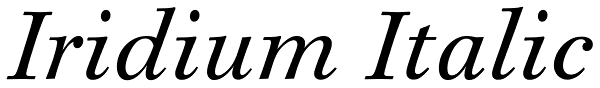 Iridium Italic Font