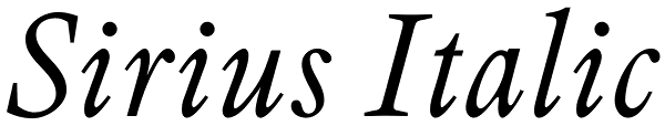 Sirius Italic Font