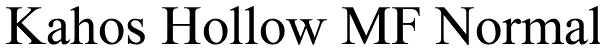 Kahos Hollow MF Normal Font