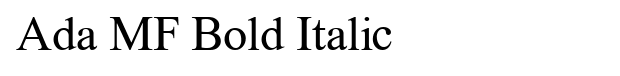 Ada MF Bold Italic Font