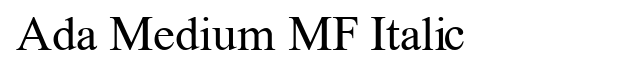 Ada Medium MF Italic Font