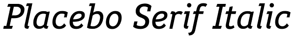 Placebo Serif Italic Font