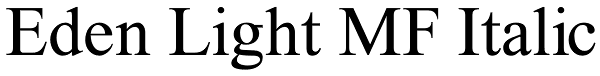 Eden Light MF Italic Font