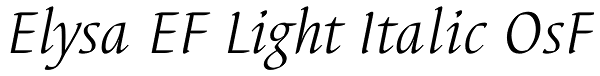 Elysa EF Light Italic OsF Font