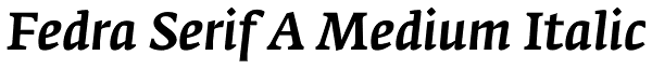 Fedra Serif A Medium Italic Font