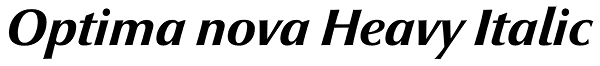 Optima nova Heavy Italic Font