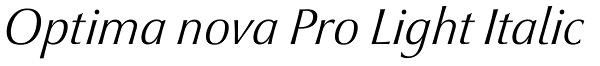 Optima nova Pro Light Italic Font