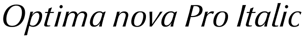 Optima nova Pro Italic Font