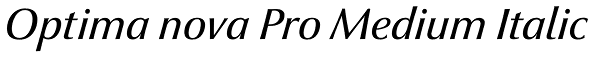 Optima nova Pro Medium Italic Font