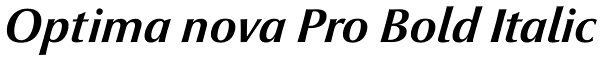 Optima nova Pro Bold Italic Font