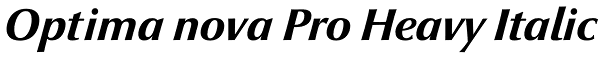 Optima nova Pro Heavy Italic Font