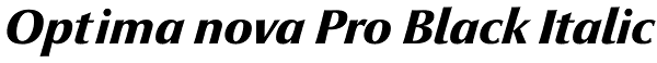 Optima nova Pro Black Italic Font