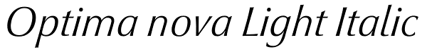 Optima nova Light Italic Font