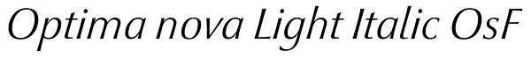 Optima nova Light Italic OsF Font