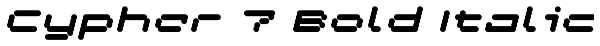 Cypher 7 Bold Italic Font