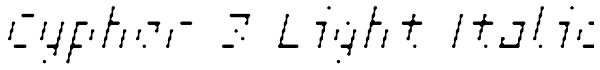 Cypher 3 Light Italic Font