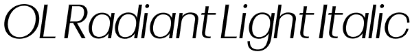 OL Radiant Light Italic Font