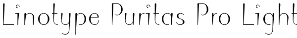 Linotype Puritas Pro Light Font