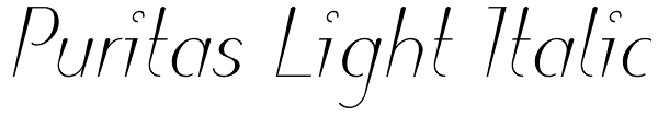 Puritas Light Italic Font