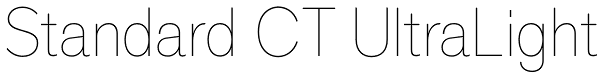 Standard CT UltraLight Font