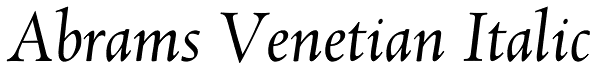 Abrams Venetian Italic Font