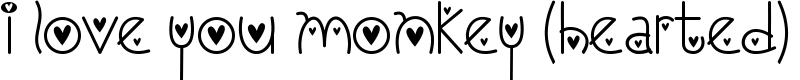 I Love You Monkey (Hearted) Font