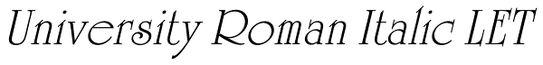 University Roman Italic LET Font