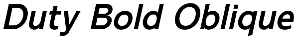 Duty Bold Oblique Font