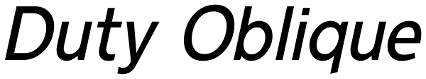 Duty Oblique Font