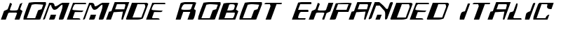 Homemade Robot Expanded Italic Font