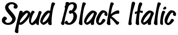 Spud Black Italic Font