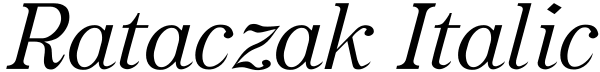 Rataczak Italic Font