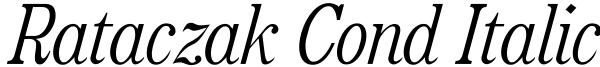 Rataczak Cond Italic Font