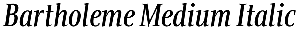 Bartholeme Medium Italic Font