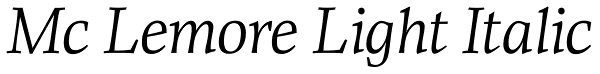 Mc Lemore Light Italic Font