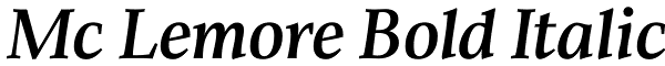 Mc Lemore Bold Italic Font