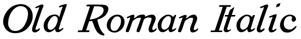 Old Roman Italic Font