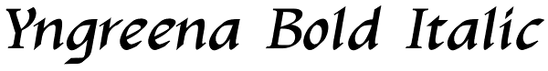 Yngreena Bold Italic Font