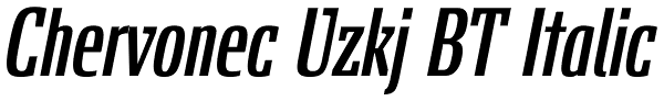 Chervonec Uzkj BT Italic Font