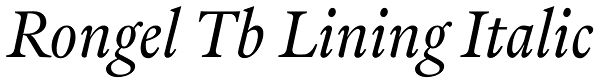 Rongel Tb Lining Italic Font