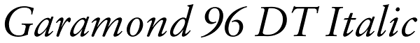 Garamond 96 DT Italic Font