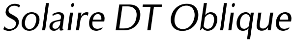 Solaire DT Oblique Font