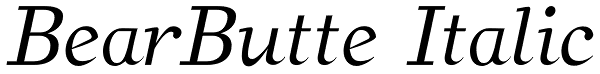 BearButte Italic Font