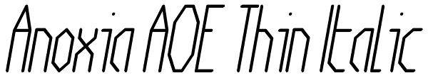 Anoxia AOE Thin Italic Font