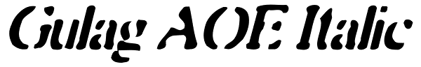 Gulag AOE Italic Font