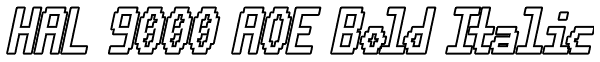 HAL 9000 AOE Bold Italic Font