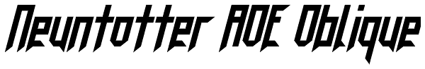 Neuntotter AOE Oblique Font