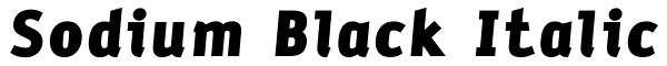 Sodium Black Italic Font