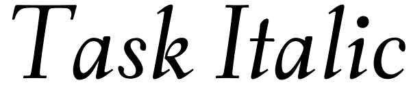 Task Italic Font