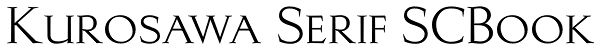 Kurosawa Serif SCBook Font